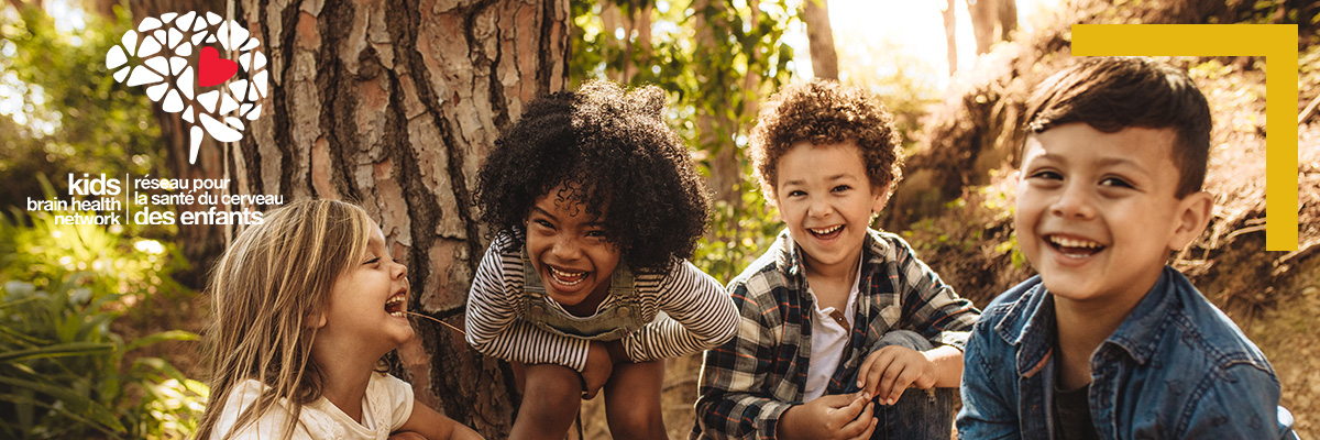 Children having fun outdoors with nature