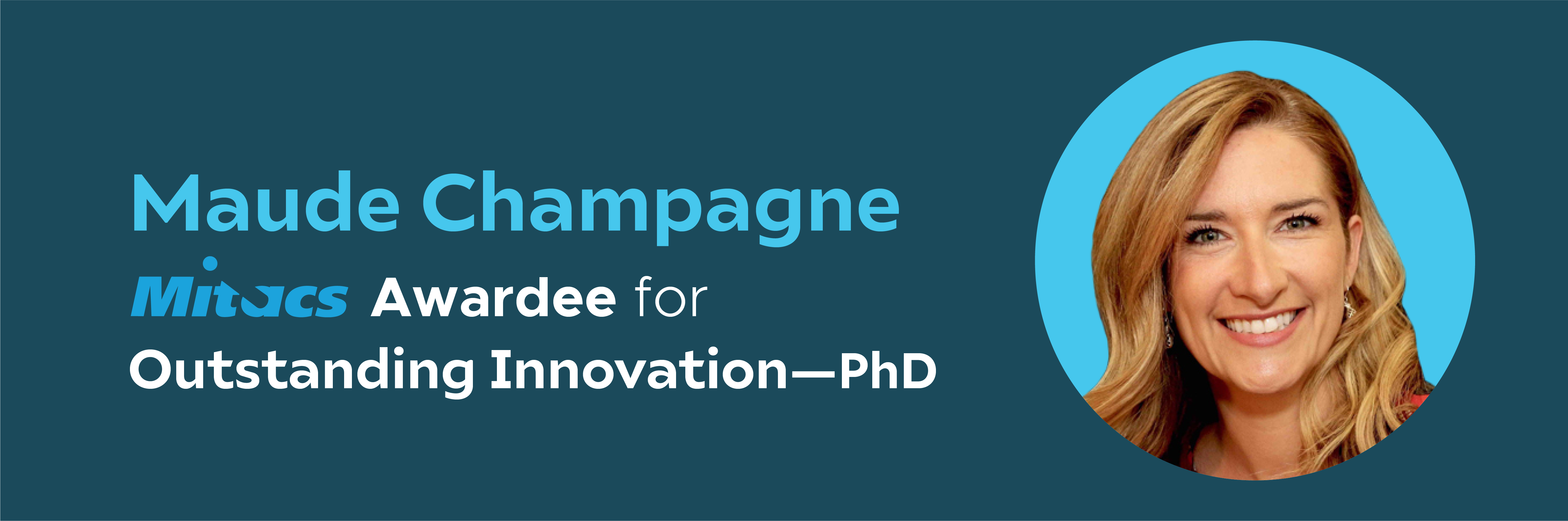 Maude Champagne, lauréate du Prix pour innovation exceptionnelle (catégorie Ph. D.) de Mitacs, sourit sur cette photo en gros plan