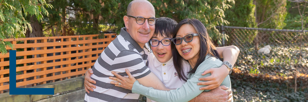 Kai hugging is parents